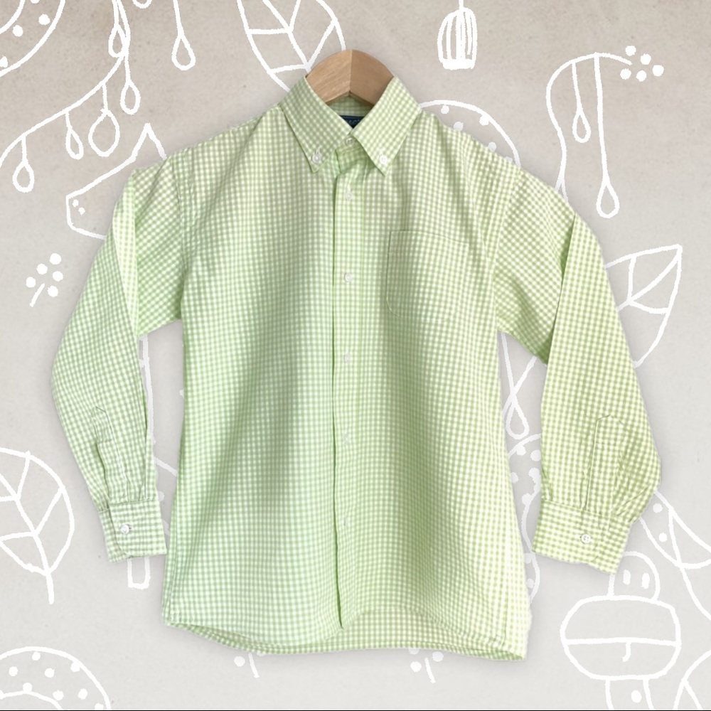 Papo d’Anjo Green Gingham Button Down Size: 6Y